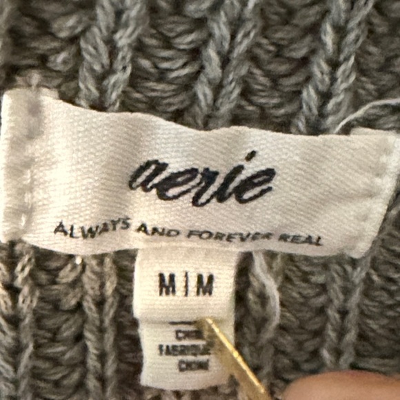 Aerie Green Cable Knit Cardigan 💯 % Cotton - Picture 2 of 7